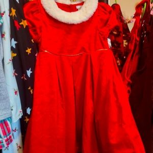 NWOT Max Studios Fur Collar Red Christmas Dress